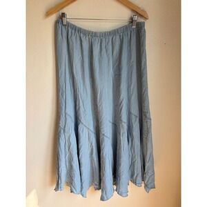 Philosophy Republic Clothing Tencel Midi Skirt XL Southern Blue Wash Americana
